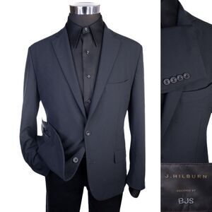 J Hilburn 40S Custom Mens Blazer Sport Coat Athletic Fit 2-Button Dark Charcoal